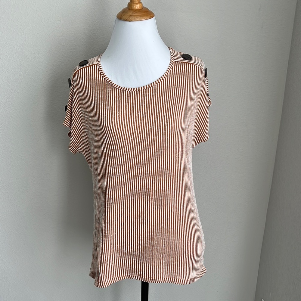 Exclusive One women’s orange&cream striped top